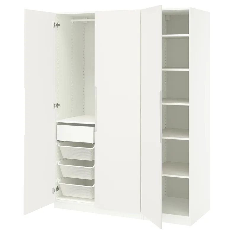 IKEA PAX ПАКС / TONSTAD ТОНСТАД, гардероб, комбінація, білий/кремовий, 150x60x201 см 195.489.81 фото №1