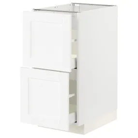 IKEA METOD МЕТОД / MAXIMERA МАКСИМЕРА, напольный шкаф 2фасада / 2выс ящика, белый Энкёпинг / белая имитация дерева, 40x60 см 694.733.94 фото