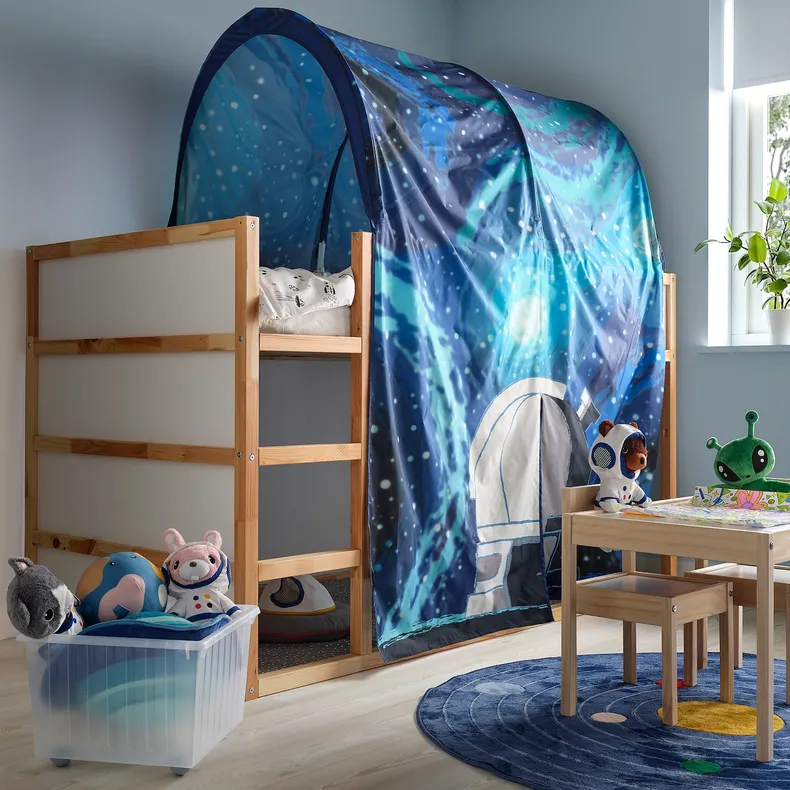 IKEA AFTONSPARV АФТОНСПАРВ, килим, космос закруглений/синій, 133 см 705.540.54 фото №5