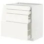 IKEA METOD МЕТОД / MAXIMERA МАКСИМЕРА, напольный шкаф 4 фасада / 4 ящика, белый / Вальстена белый, 80x60 см 695.072.14 фото
