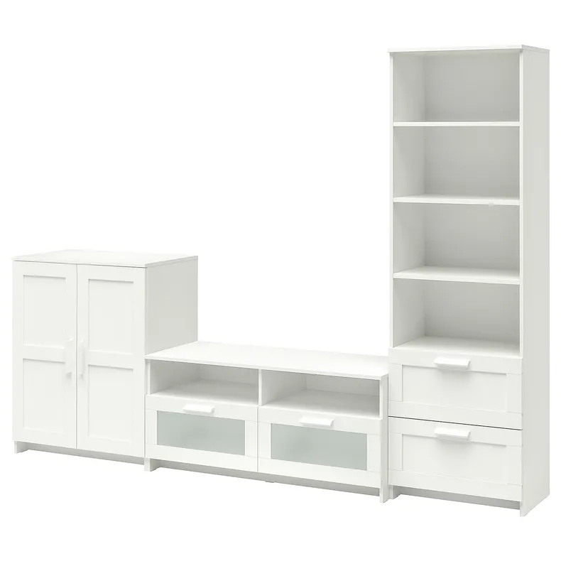 IKEA BRIMNES БРИМНЭС, шкаф для ТВ, комбинация, белый, 258x41x190 см 891.843.31 фото №1