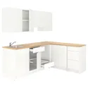 IKEA KNOXHULT КНОКСХУЛЬТ, кутова кухня, білий, 243x164x220 см 194.045.53 фото thumb №1