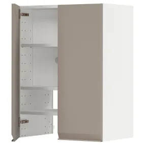 IKEA METOD МЕТОД, настінн шаф д / витяжки з полиц / дверц, білий / Upplöv матовий темно-бежевий, 60x80 см 195.045.43 фото