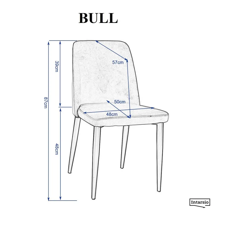 INTARSIO Стул BULL черный каркас/светло-серый стул BULL черный каркас/светло-серый фото №9