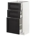IKEA METOD МЕТОД / MAXIMERA МАКСИМЕРА, напольный шкаф с 3 ящиками, белый / Лерхиттан с черными пятнами, 40x37 см 292.568.49 фото thumb №1
