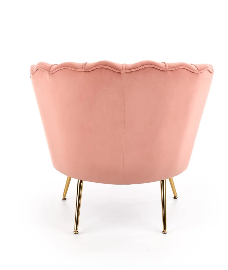 Мягкое кресло HALMAR AMORINITO светло-розовый/золотой фото №8