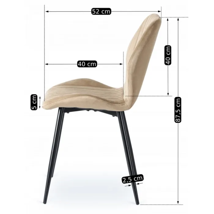 MEBEL ELITE Комплект HARRY Стол 102-142 см Artisan Дуб/Черный и 4 стула LILAC Бежевый фото №17