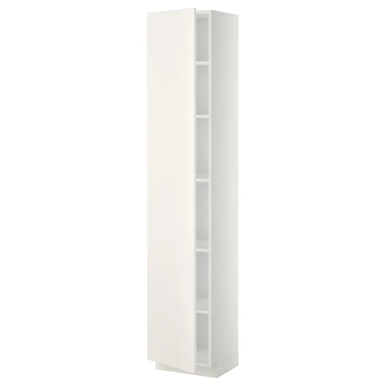 IKEA METOD МЕТОД, высокий шкаф с полками, белый / белый, 40x37x200 см 994.550.39 фото №1