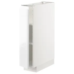 IKEA METOD МЕТОД, підлогова шафа з полицями, білий / ВОКСТОРП глянцевий / білий, 20x60 см 594.645.02 фото