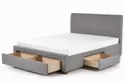 Двуспальная кровать с ящиками HALMAR MODENA 140x200 см серая фото thumb №1