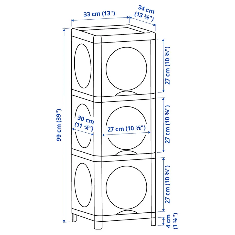 IKEA IVÖSJÖN, шафа/двері, зелений, 33x34x99 см 305.690.95 фото №4