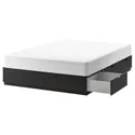 IKEA NORDLI НОРДЛІ, каркас ліжка з відділ д / зберігання, антрацит, 160x200 см 503.727.81 фото thumb №1