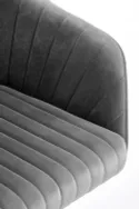 Крісло комп'ютерне офісне обертове HALMAR FRESCO, сірий оксамит фото thumb №8