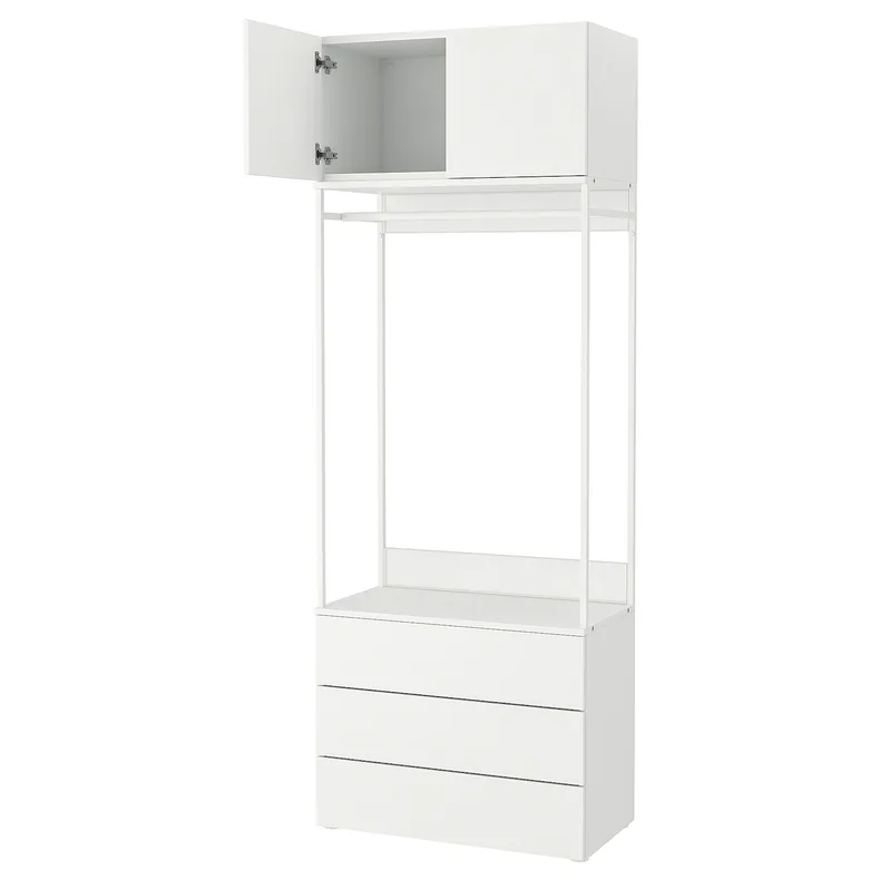 IKEA PLATSA ПЛАТСА, гардероб 2-дверный+3 ящика, белый / фонен белый, 80x42x221 см 593.264.69 фото №1