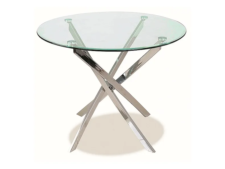 Круглый стеклянный Столик SIGNAL AGIS, прозрачный / золотой, 90x90 см фото №4