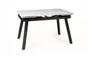 Обеденный раскладной стол SIGNAL JOHNN, белый мрамор / черный матовый, 85x120 фото thumb №4
