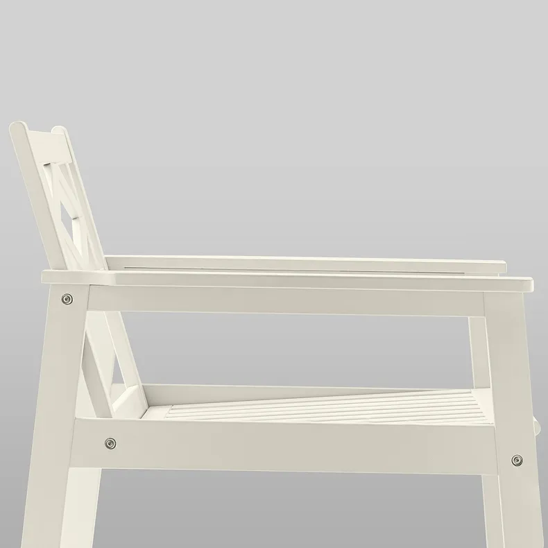 IKEA BONDHOLMEN БОНДХОЛЬМЕН, крісло, вуличне, білий/бежевий 605.581.61 фото №3