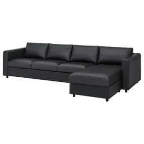 IKEA VIMLE ВІМЛЕ, 4-місний диван, з шезлонгом/Гранн/Бомстад чорний 093.067.08 фото