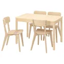 IKEA RÖNNINGE РЁННИНГЕ / LISABO ЛИСАБО, стол и 4 стула, берёза / берёза, 118 / 173 см 394.290.53 фото thumb №1