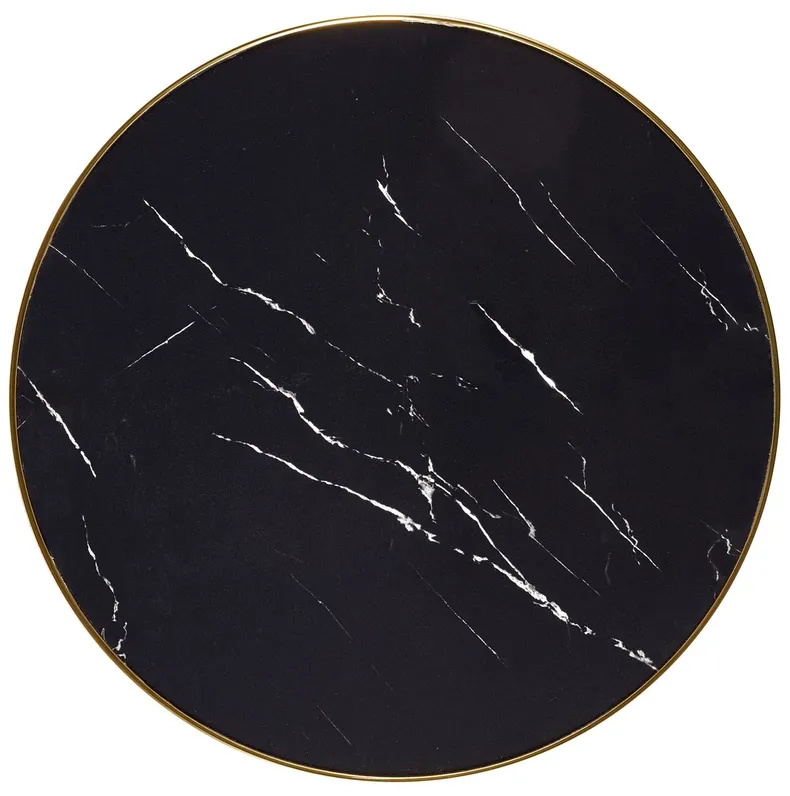 Обеденный стол HALMAR MOLINA 59x59 см, черный мрамор / черный / золотой фото №9
