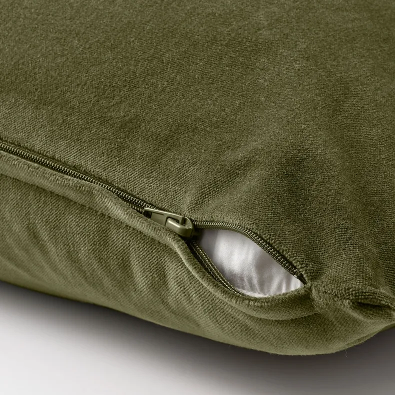 IKEA SANELA САНЕЛА, чохол на подушку, оливково-зелений, 50x50 см 804.792.00 фото №3