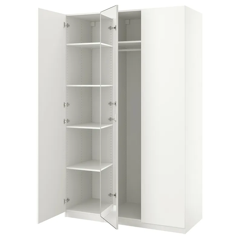 IKEA PAX ПАКС / FORSAND / ÅHEIM ФОРСАНД / ОХЕЙМ, гардероб, комбінація, білий / дзеркальний, 150x60x236 см 295.536.46 фото №1