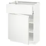IKEA METOD МЕТОД / MAXIMERA МАКСИМЕРА, напольный шкаф с ящиком / дверцей, белый / Воксторп матовый белый, 60x37 см 294.706.89 фото