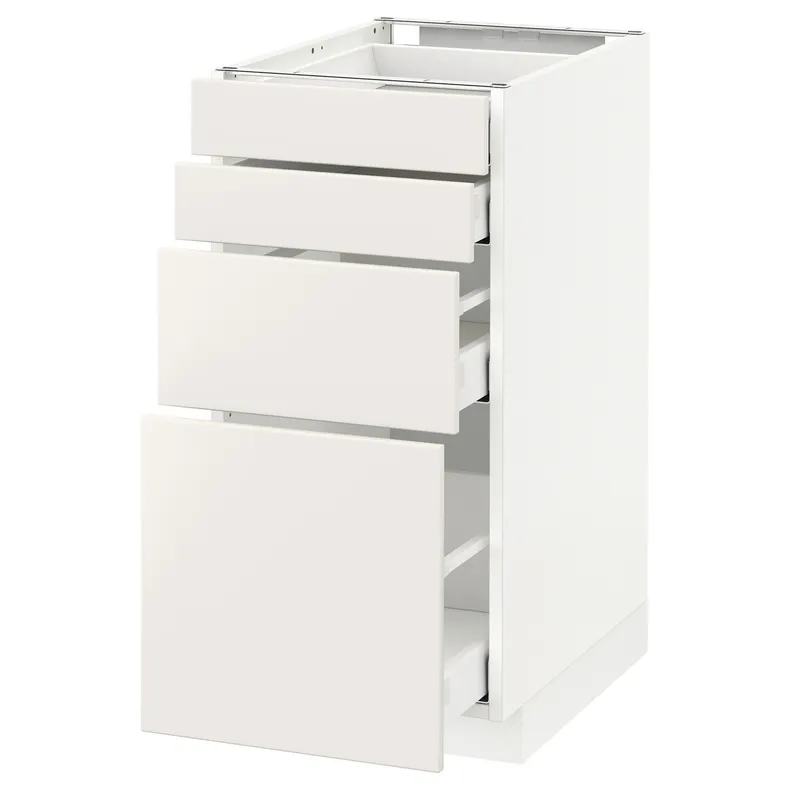 IKEA METOD МЕТОД / MAXIMERA МАКСИМЕРА, напольн шкаф 4 фронт панели / 4 ящика, белый / белый, 40x60 см 690.498.67 фото №1