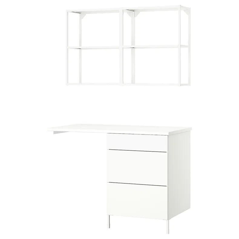 IKEA ENHET ЕНХЕТ, шафа, білий, 121.5x63.5x222 см 095.480.38 фото №1