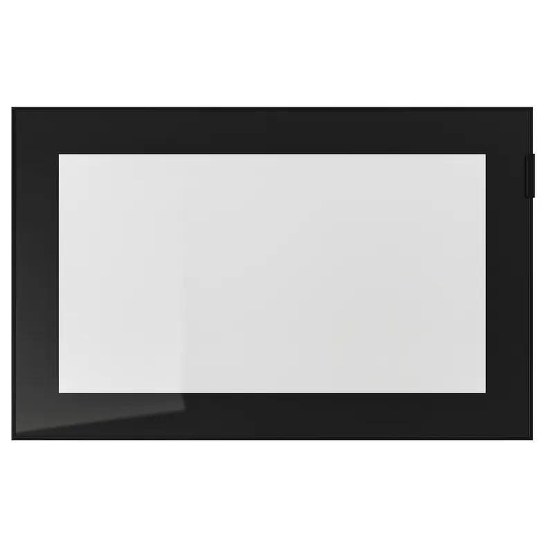 IKEA GLASSVIK ГЛАССВИК, стеклянная дверь, чёрное / прозрачное стекло, 60x38 см 002.916.50 фото №1