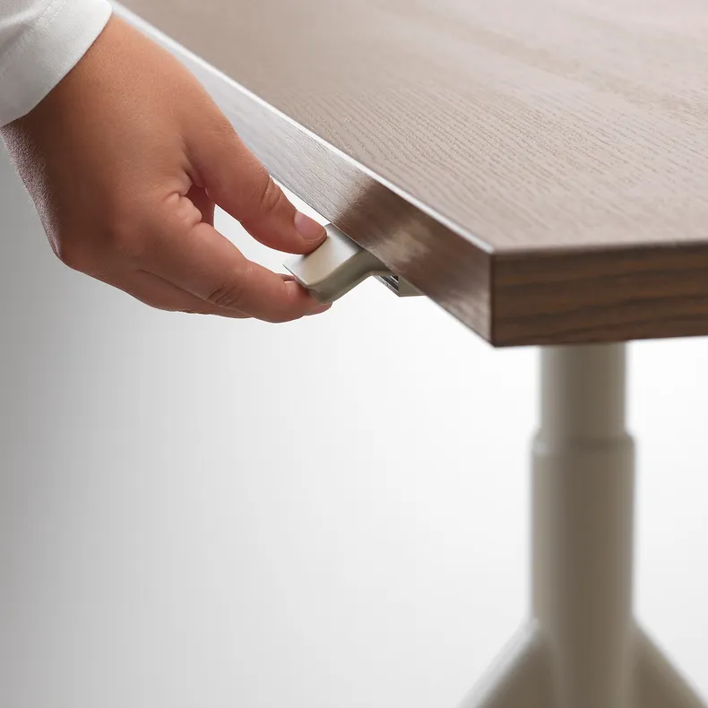 IKEA IDÅSEN ІДОСЕН, стіл регульований, коричневий/бежевий, 120x70 см 192.809.15 фото №5
