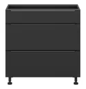 BRW Кухонный шкаф Sole L6 80 см с ящиками soft-close черный матовый, черный/черный матовый FM_D2S_80/82_2STB/B-CA/CAM фото thumb №1