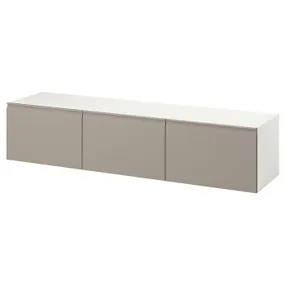 IKEA BESTÅ БЕСТО, тумба под ТВ, с дверцами, белый/бежевый, 180x42x38 см 195.693.32 фото