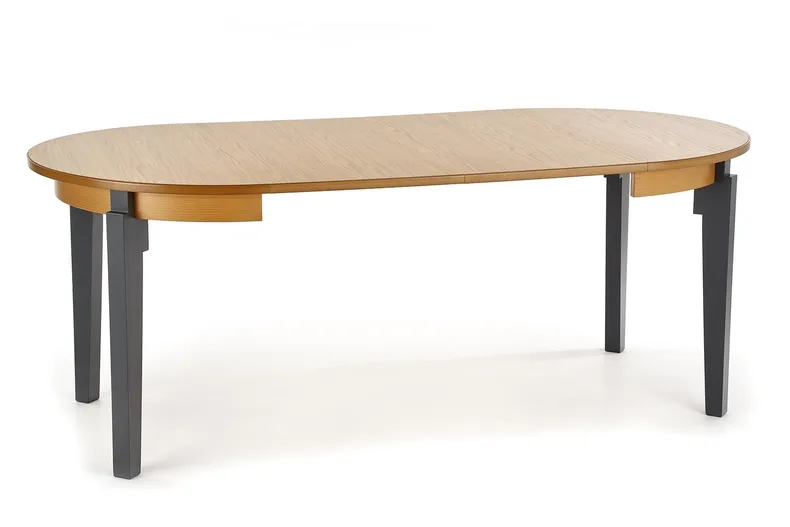 Обідній стіл розкладний HALMAR SORBUS 100-200x100 см, стільниця - дуб медовий, ніжки - графіт фото №3