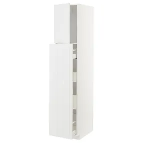 IKEA METOD МЕТОД / MAXIMERA МАКСІМЕРА, висока шафа/висувна секція/1дв/4шх, білий/стенсундський білий, 40x60x200 см 994.608.37 фото