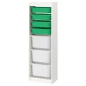 IKEA TROFAST ТРУФАСТ, комбінація для зберіган +контейнери, білий/зелений білий, 46x30x145 см 493.359.21 фото thumb №1