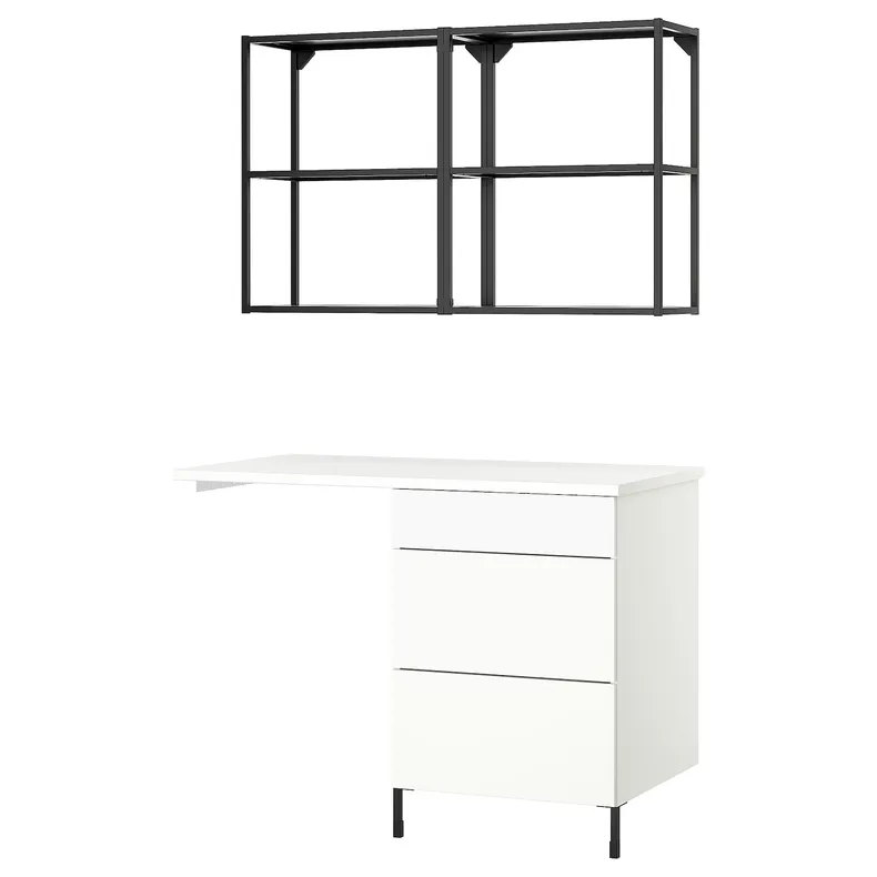 IKEA ENHET ЕНХЕТ, шафа, антрацит / білий, 121.5x63.5x222 см 295.480.75 фото №1