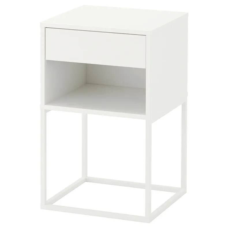 IKEA VIKHAMMER ВІКХАММЕР, приліжковий столик, білий, 40x39 см 003.817.64 фото №1