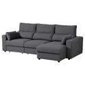 IKEA ESKILSTUNA ЕСКІЛЬСТУНА, 3-місний диван із кушеткою, Горючий антрацит 595.201.93 фото thumb №1