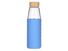 BRW пляшка скляна в силіконової упаковці 500мл синя 090534 фото
