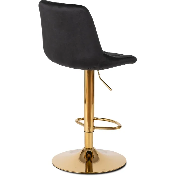 Барный стул бархатный MEBEL ELITE ARCOS Velvet, черный/золотой фото №9