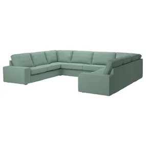 IKEA KIVIK КІВІК, диван U-подібної форми, 7-місний, Талміра світло-зелена 595.277.07 фото