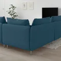 IKEA SÖDERHAMN СОДЕРХЭМН, 3-местный угловой диван, Талмира голубая 194.306.13 фото thumb №2