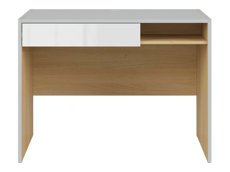 Письмовий стіл BRW Nandu, 100х70 см, світло-сірий / дуб польський / білий глянцевий BIU1S-JSZ/DP/BIP фото №3