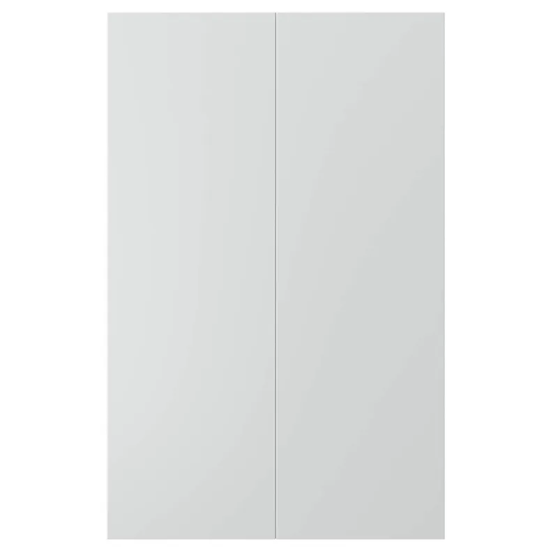 IKEA VEDDINGE ВЕДДІНГЕ, 2 дверцят для кутової підлог шафи, сірий, 25x80 см 002.210.11 фото №1
