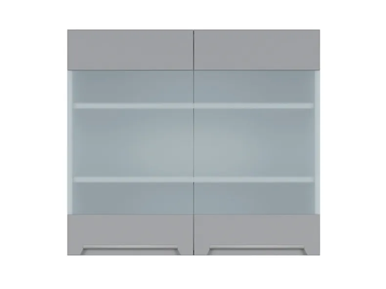 BRW Двухдверный верхний кухонный шкаф Iris 80 см с дисплеем ferro FB_G_80/72_LV/PV-SZG/FER фото №1