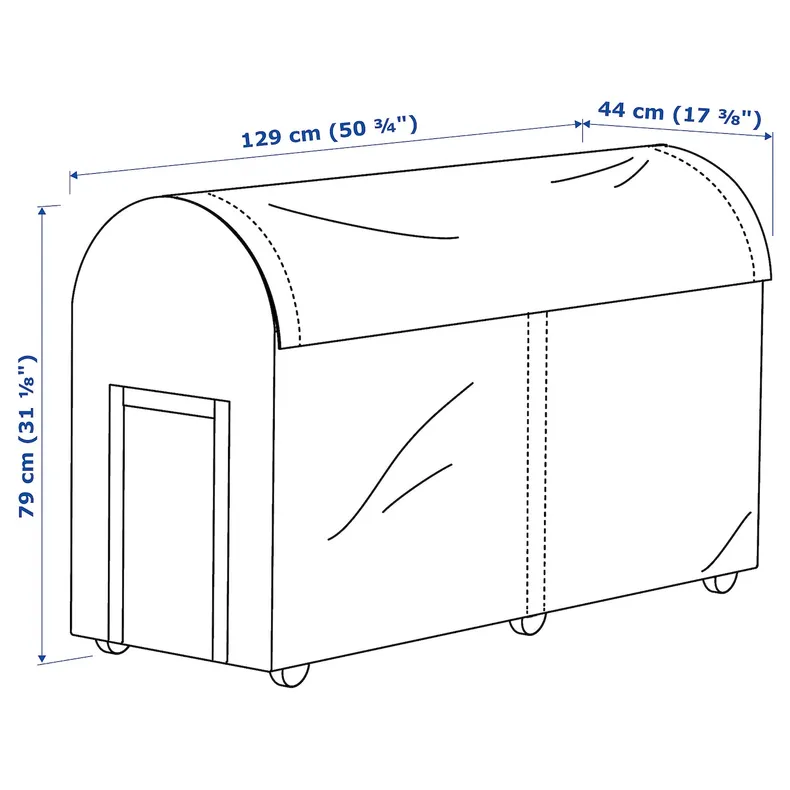 IKEA TOSTERÖ ТОСТЕРО, коробка для зберігання, для вулиці, чорний, 129x44x79 см фото №7