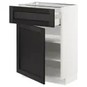 IKEA METOD МЕТОД / MAXIMERA МАКСИМЕРА, напольный шкаф с ящиком / дверцей, белый / Лерхиттан с черными пятнами, 60x37 см 094.609.50 фото thumb №1