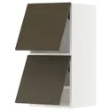 IKEA METOD МЕТОД, навесной шкаф/2 дверцы, горизонтал, белый/гавсторпский коричневый/бежевый, 40x80 см 295.587.43 фото thumb №1
