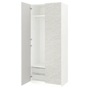 IKEA PAX ПАКС / MISTUDDEN МИСТУДДЕН, гардероб, комбинация, белый / серый узор, 100x60x236 см 595.210.55 фото